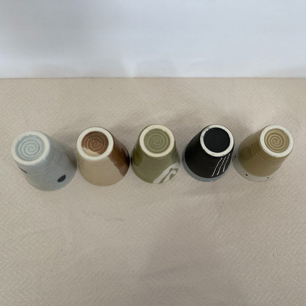 Japanese Yunomi Style Ceramic Tea Cup Set, 5-pcs - Picture 4 of 7